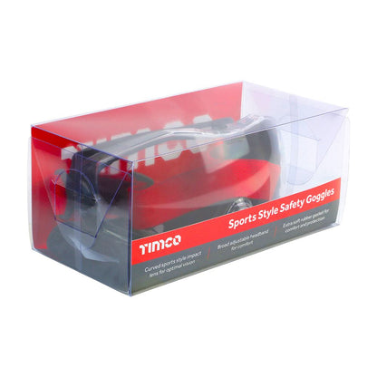TIMCO Sports Style Safety Goggles Clear Clear Pack 1