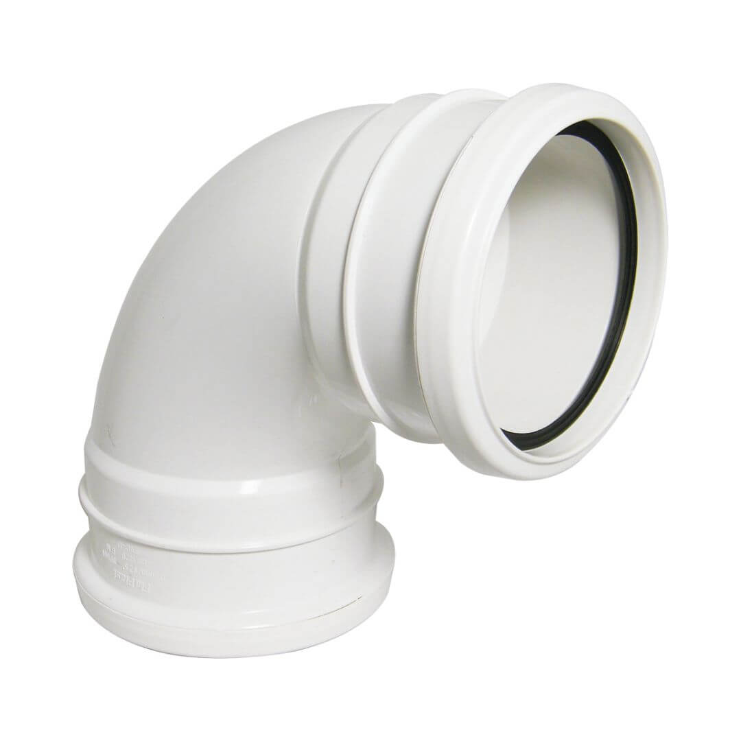 FLOPLAST RING-SEAL BEND 92.5(2XSOCKET);4" SOIL/110MM WT