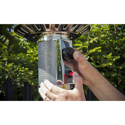 Dellonda DG1 Outdoor Garden Gas Patio Heater 13kW Commercial & Domestic Use, Black | Wheels, Tip-Over Switch, Adjustable