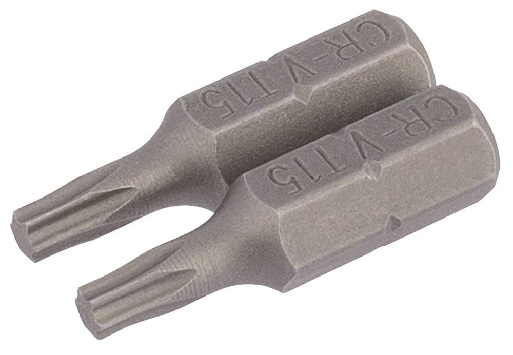 Draper 2PC 25MM T15 S/D BIT 66429 1/4" hex. Draper TX-STARÂ® E Shank Insert Bits
