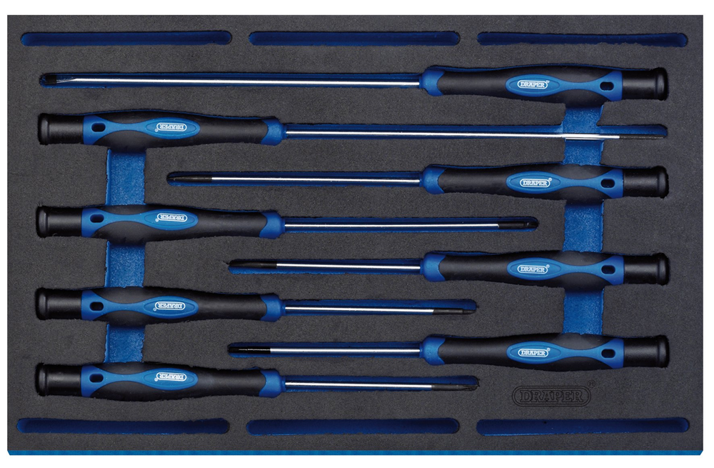 Draper 8PC PRECISION SCREWDRIVER SET 63399 Extra Long Precision Screwdriver Set in 1/4 Drawer EVA Insert Tray (8 Piece)