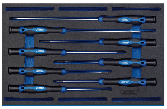 Draper 8PC PRECISION SCREWDRIVER SET 63399 Extra Long Precision Screwdriver Set in 1/4 Drawer EVA Insert Tray (8 Piece)