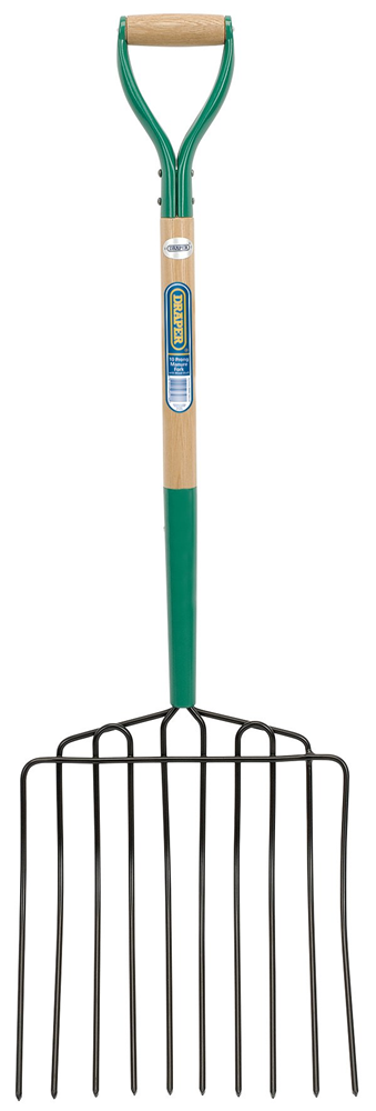 Draper 10 PRONG MANURE FORK WOOD MYD 63578 10 prong Manure Fork with Wood Shaft and MYD Handle