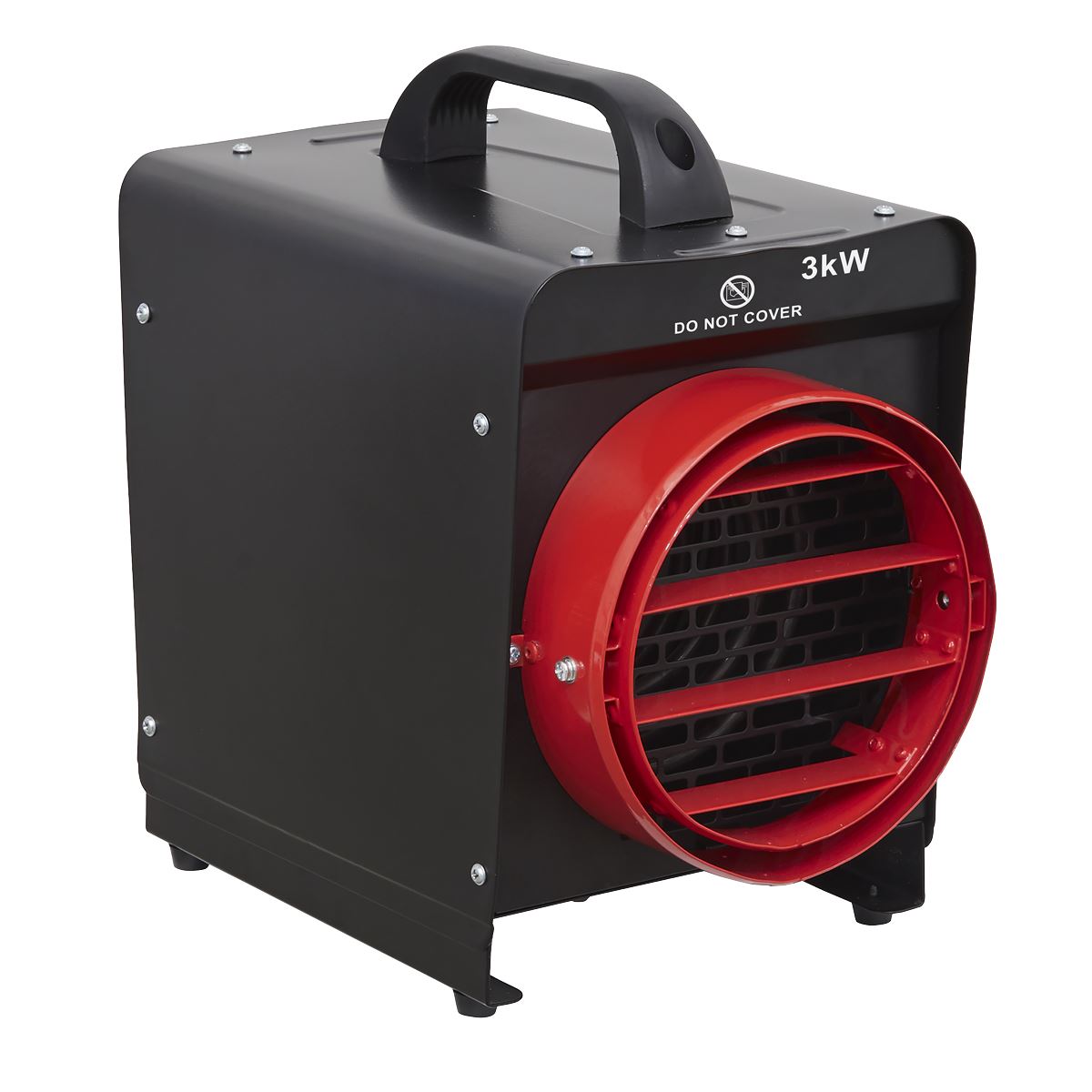 Sealey DEH3001 Industrial Fan Heater with Ducting 3kW/230V | 1500/3000W, 230V - 16A, Thermostat, Tip-Over Switch, Adjustable