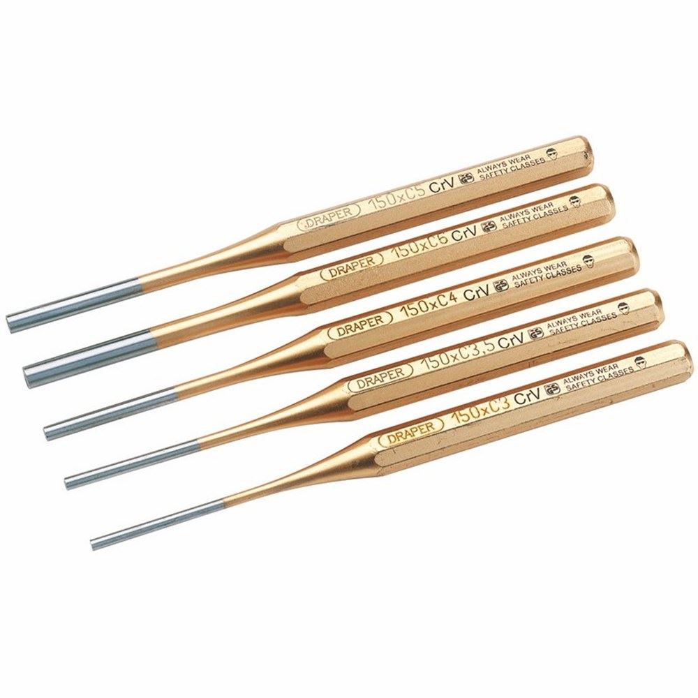 Draper PARALLEL PIN PUNCH SET EXPERT 13041 150mm Octagonal Parallel Pin Punch Set (5 Piece)