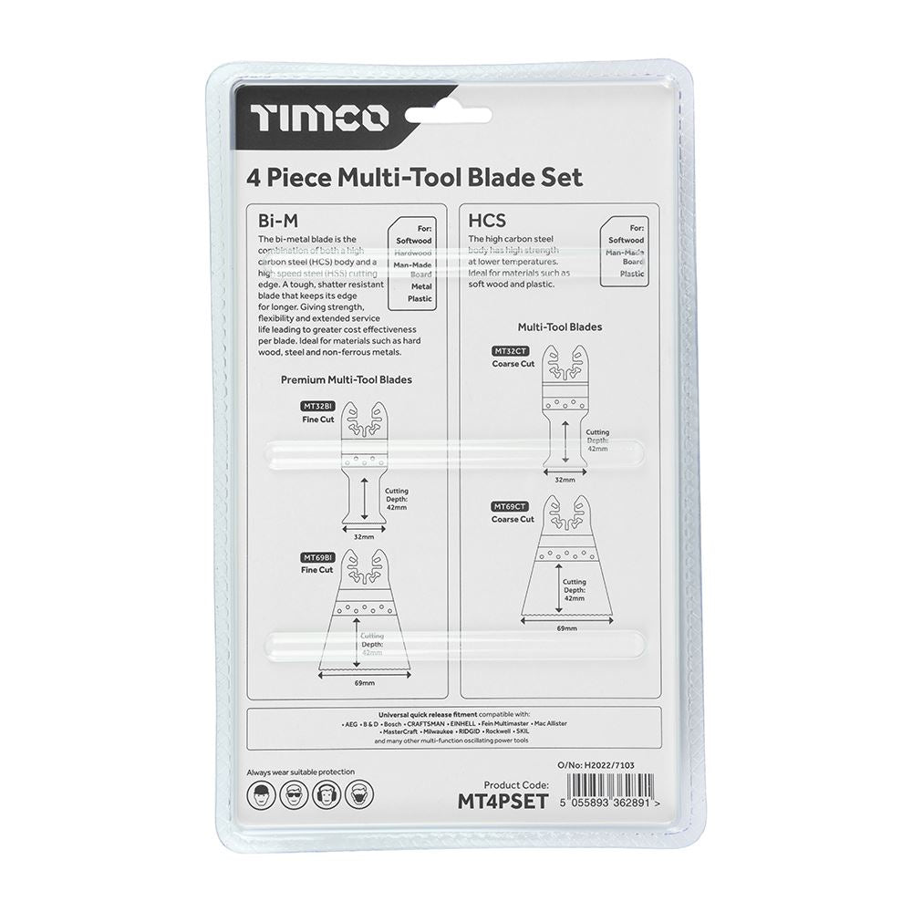 TIMCO MTool Blade Set 4pcs Mixed Pack 1