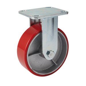 Draper IND.PU CASTOR FIXED-160MM DIA 65531 65531 Heavy Duty Polyurethane Wheeled Fixed Plate Castors