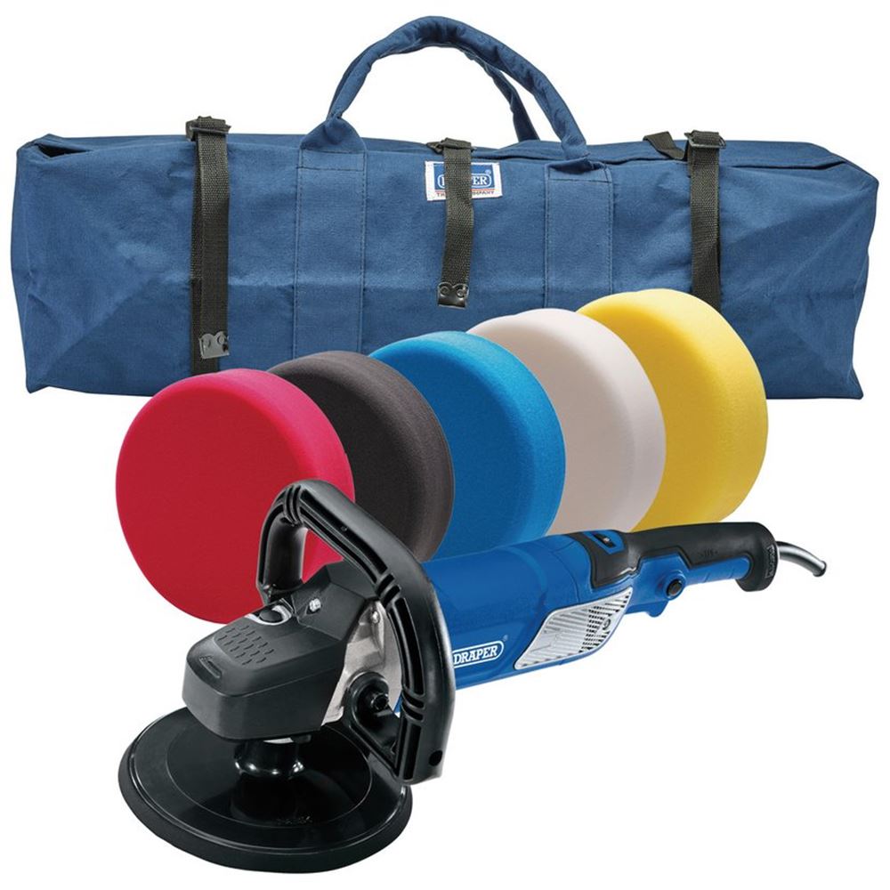 99374 Draper Dual Function Polisher Kit, 180mm PTKDTK1 Polishers Professional Trade DIY Workshop Garage Use