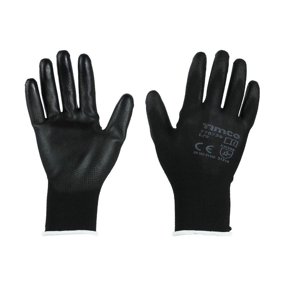TIMCO Durable Grip Glove PU Large Pack 1