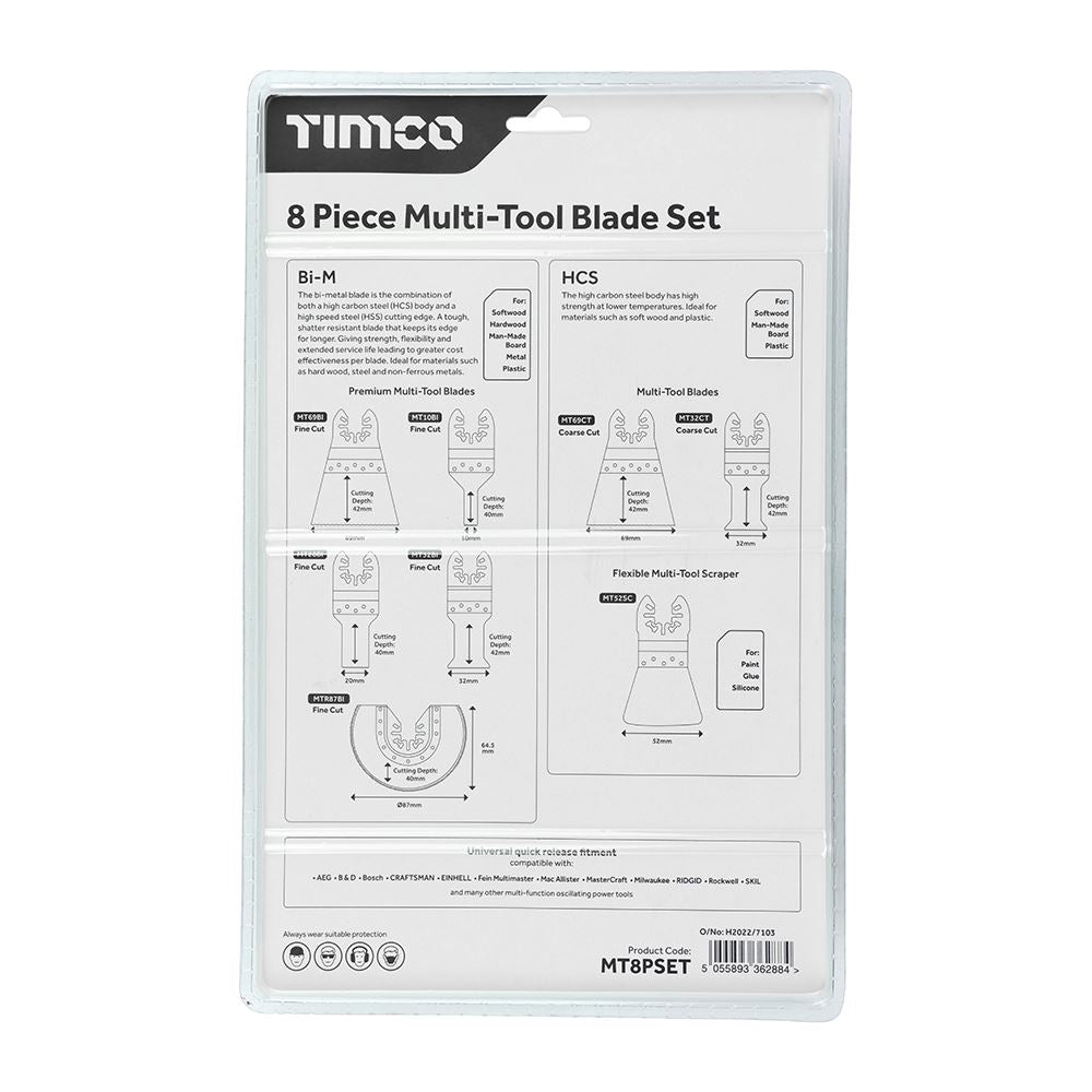 TIMCO MTool Blade Set 8pcs Mixed Pack 1