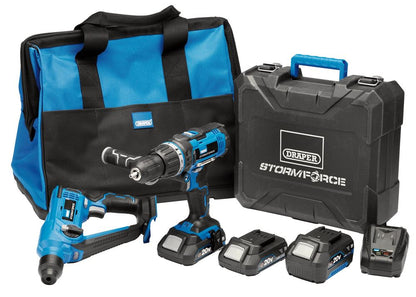 40429 Draper Storm Force Storm Force 20V Cordless Kit (7 Piece) PTK20VTWPK Power Tool Kits Professional Trade DIY Workshop Garage Use