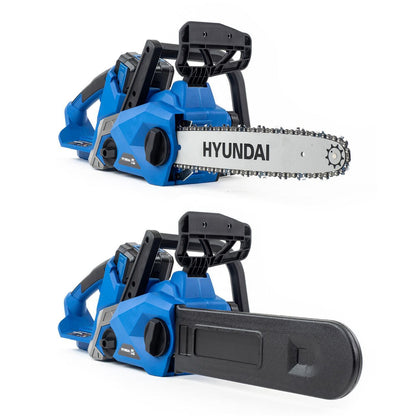 Hyundai HYC40LI Cordless Chainsaw 40V 2.5Ah 14in 35cm Bar 17m/s Battery & Charger Li-Ion Garden Saw Tree Log Cutting Garden Saw