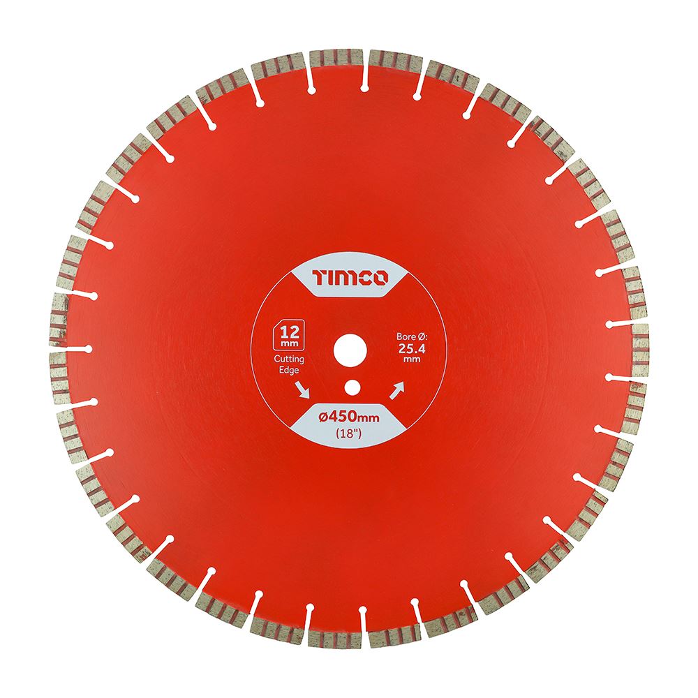 TIMCO Prem Diamond Blade Turbo Seg 450 x 25.4 Pack 1