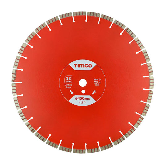 TIMCO Prem Diamond Blade Turbo Seg 450 x 25.4 Pack 1