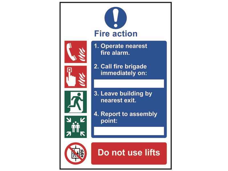 Scan SCA0175 Fire Action Procedure - PVC 200 x 300mm |