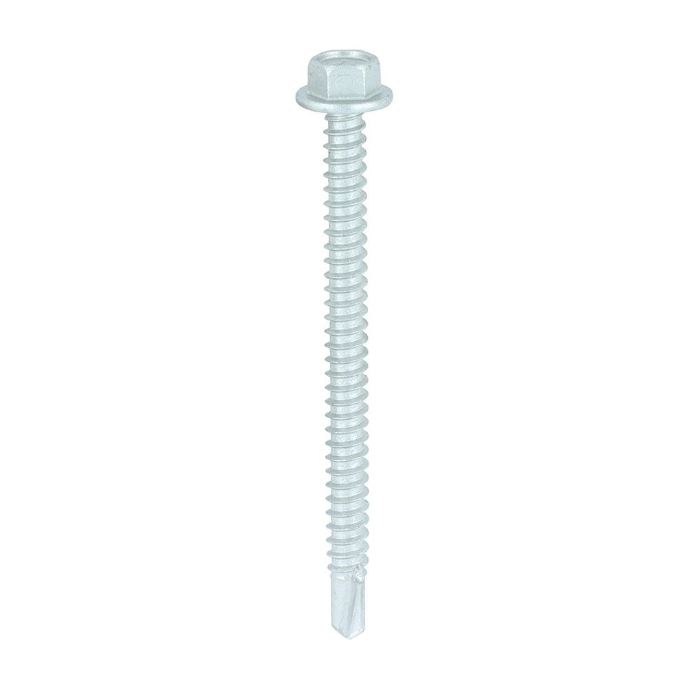 TIMCO Hex Screw S/DRILL No3 EXT 5.5 x 70 Silver Pack 100