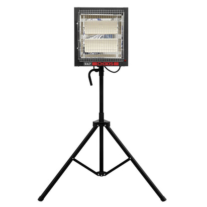 Sealey CH30S Ceramic Heater with Tripod Stand 1.4/2.8kW, 230V | 1400/2800W, 230V - 13A, Thermostat, Timer, Folding, Adjustable