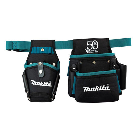 Makita 50th Anniversary Logo Drill Holster & Fixings Pouch With Tool Belt 66-050