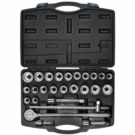 48329 Draper HI-TORQ Combined MM/AF Socket Set, 3/4 Sq. Dr., Black (26 Piece) 3/4 Socket Sets Professional Trade DIY Workshop Garage Use