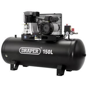 Draper AIR COMP. BELT DRIV.3HP 150LTR 55304 150L Stationary Belt-Driven Air Compressor (2.2kW) - 55304