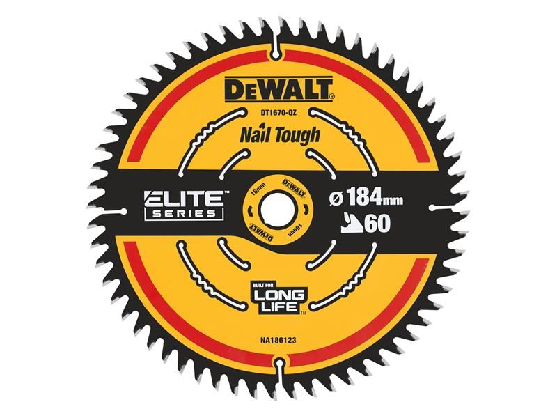 DeWalt DT1670-QZ Cordless Mitre Saw Blade For DCS365 184 x 16mm x 60T