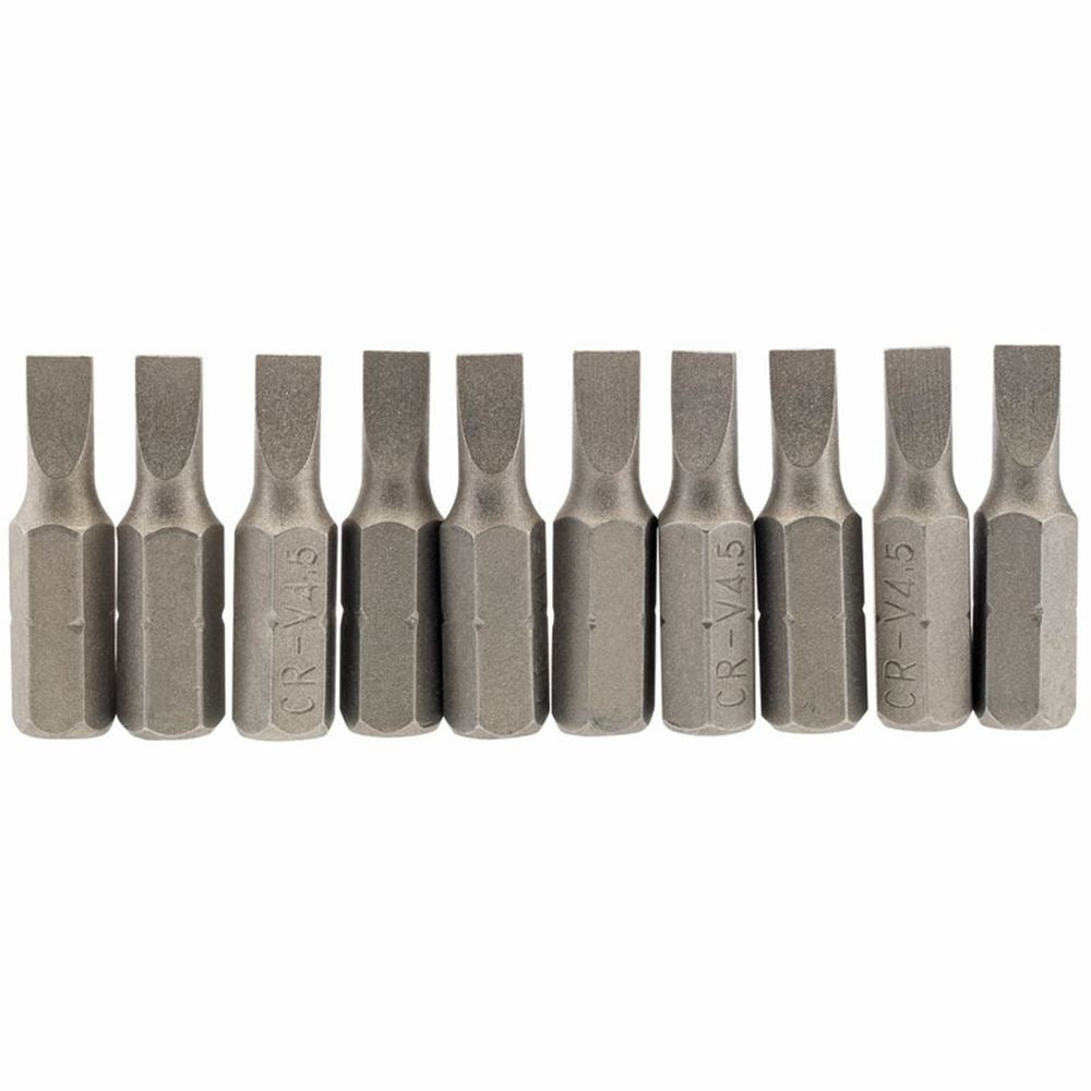 Draper 10PC 25MM 4.5MM P.SLOT.S/D BIT 64027 1/4" Hex. Plain Slot E Shank Insert Bits