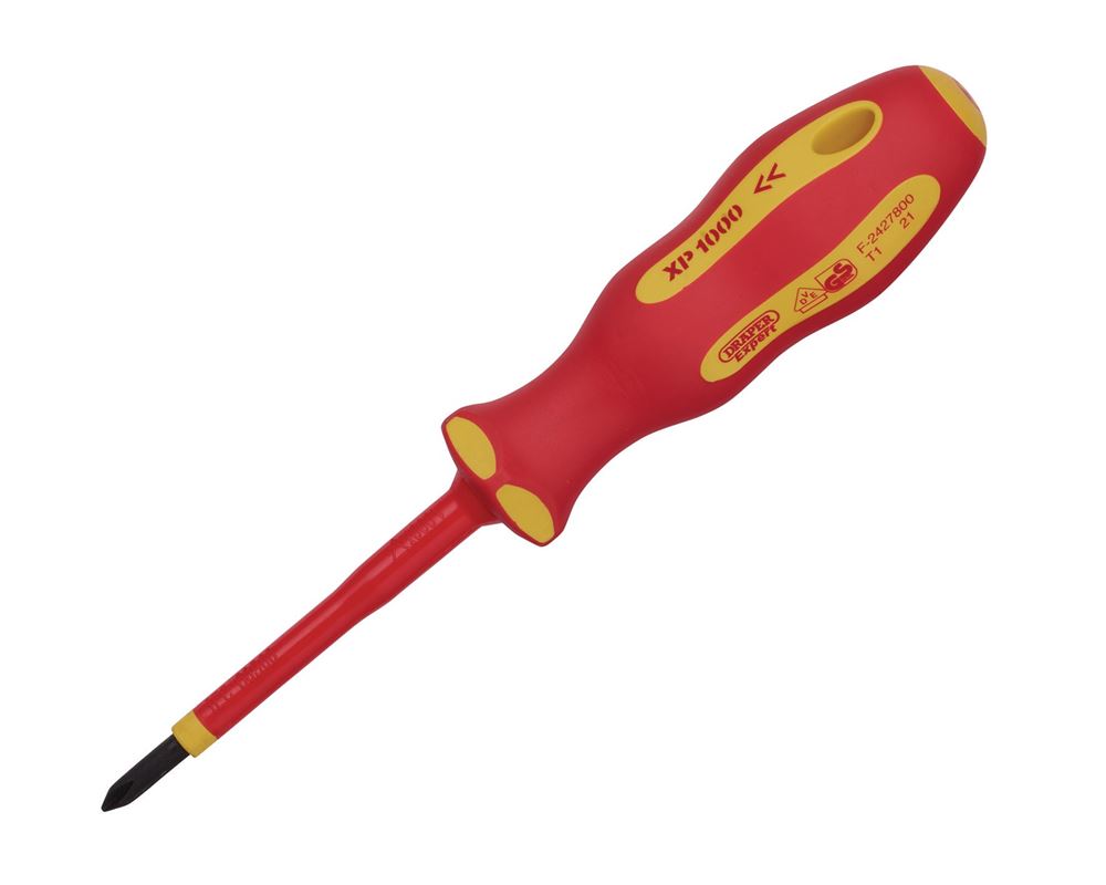 Draper XP1000 NO.1X80MM C/S S/DRIVER 64429 64429 VDE Cross Slot Screwdrivers