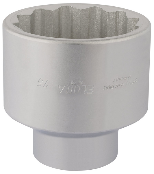 Draper 75MM BI-HEX SOCKET 1DRIVE 67418 1" Sq. Dr. Metric Bi-Hexagon Sockets