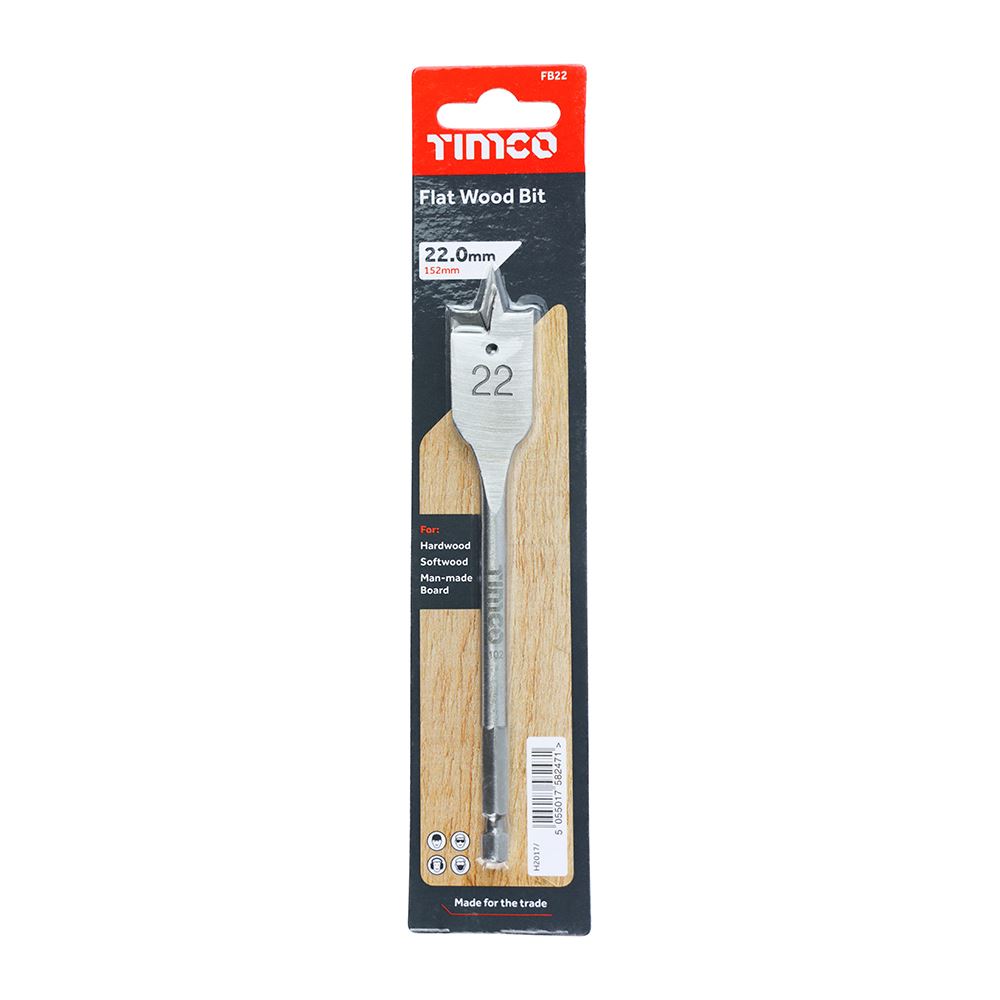 TIMCO Flat Wood Bit 22.0 x 152 Pack 1