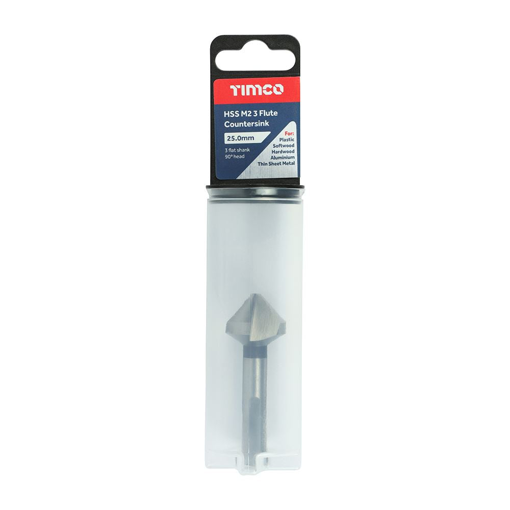 TIMCO 3 Flute Countersink M2 HSS 25.0mm Pack 1