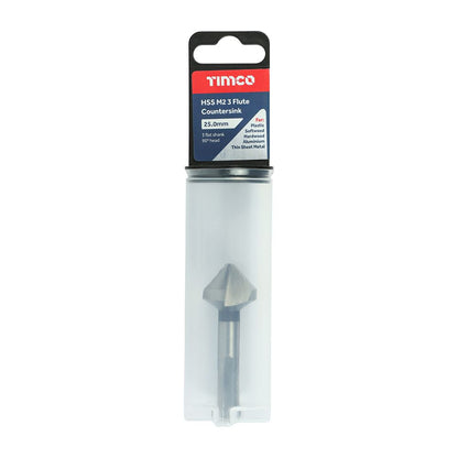 TIMCO 3 Flute Countersink M2 HSS 25.0mm Pack 1