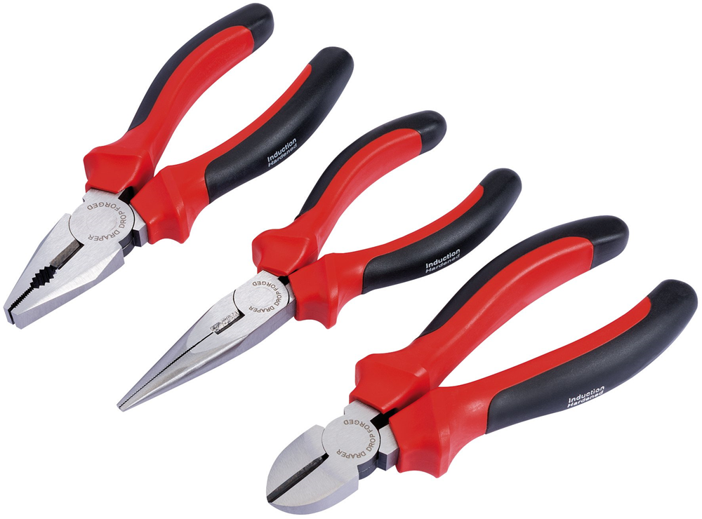 Draper PLIER SET 160MM-PCKD 68001 68001 Plier Set With Soft Grip Handles (3 Piece)
