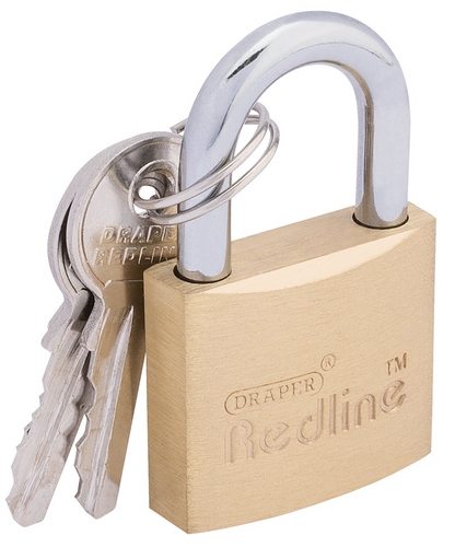 Draper BRASS PADLOCK-30MM 68021 Draper Redline Brass Cylinder Padlocks