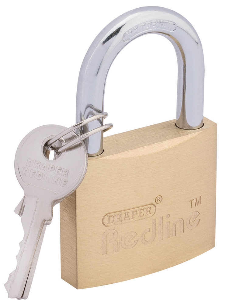 Draper BRASS PADLOCK-40MM 68022 Draper Redline Brass Cylinder Padlocks
