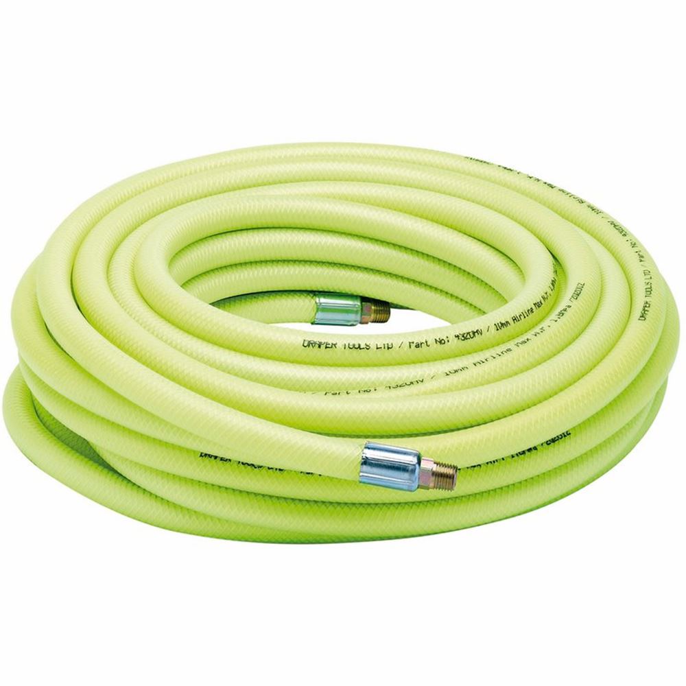 23191 Draper High-Vis Air Line Hose, 15.2m, 10mm Bore, 1/4 BSP 4320HV Air Hoses Professional Trade DIY Workshop Garage Use