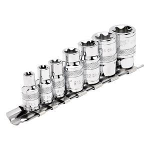 Draper TX STAR SOCKET SET 1/4-3/8DR 34412 1/4" and 3/8" Sq. Dr. Draper TX-STARÂ® Socket Set (7 Piece)