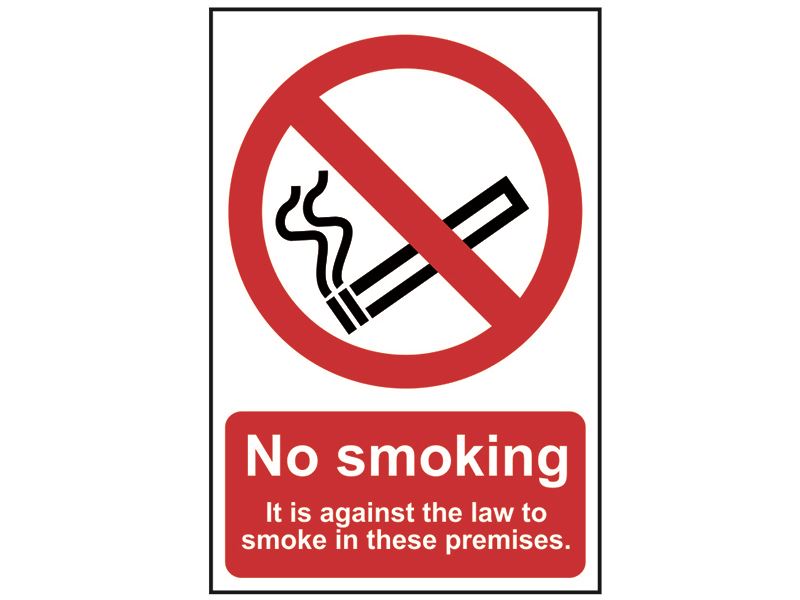 Scan SCA0567 No Smoking It Is Against The Law To Smoke In These Premises - PVC 200 x 300mm |