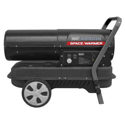 Sealey AB1008 Space Warmer Kerosene/Diesel Heater with Wheels 100,000Btu/hr | 100,000Btu/hr(30kW), 230V~50Hz, Thermostat, Wheels