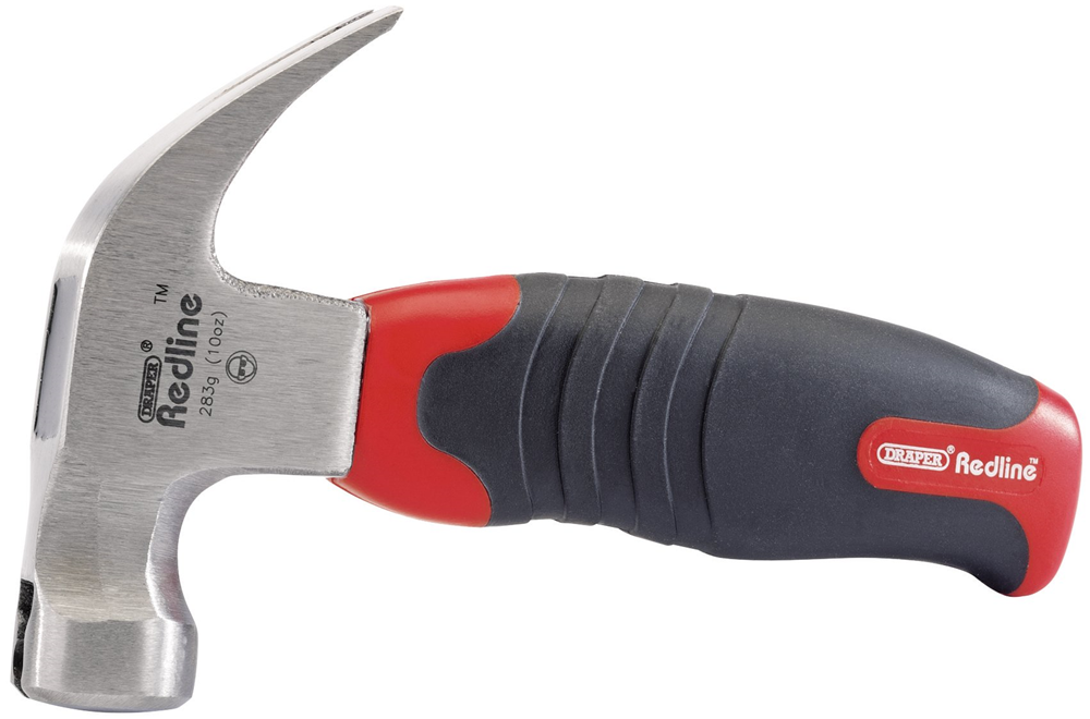 Draper 10OZ STUBBY CLAW HAMMER 68833 Draper Redline 283g (10oz) Fibreglass Shaft Stubby Claw Hammer