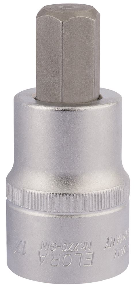 15553 Elora Elora Hexagon Screwdriver Socket, 3/4 Sq. Dr., 17mm 770-SIN 17 3/4 Screwdrivers Professional Trade DIY Workshop Garage Use
