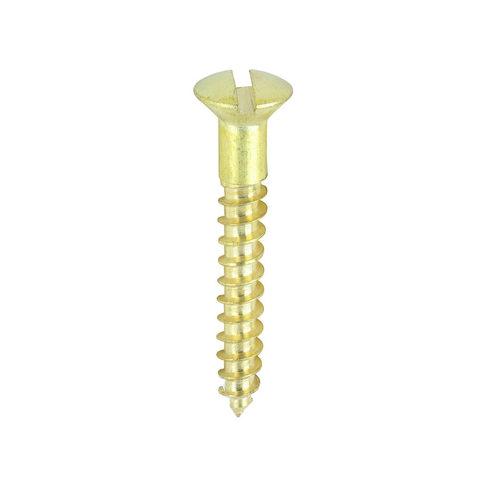 TIMCO Brass Timber Screw SLOT R CSK 6 x 1 Pack 200