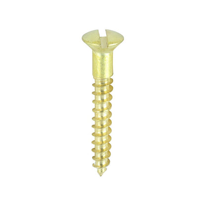 TIMCO Brass Timber Screw SLOT R CSK 6 x 1 Pack 200