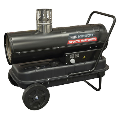 Sealey ABI600 Space Warmer Indirect Kerosene/Diesel Heater with Wheels 68,000Btu/hr | 68,242Btu/hr(20kW), 230V ~ 50Hz, Thermostat, Wheels