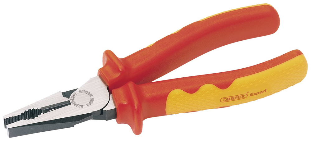 Draper VDE COMBINATION PLIER 200MM HL 69173 69173 VDE Approved Fully Insulated High Leverage Combination Pliers, 200mm