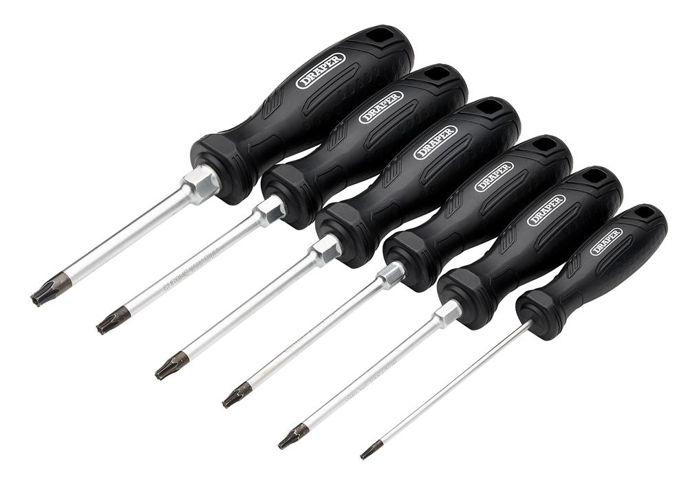 Draper SET 4 - 6PC SET - TAMPER-RESIS Tamperproof Hard Grip Screwdriver Set (6 Piece)