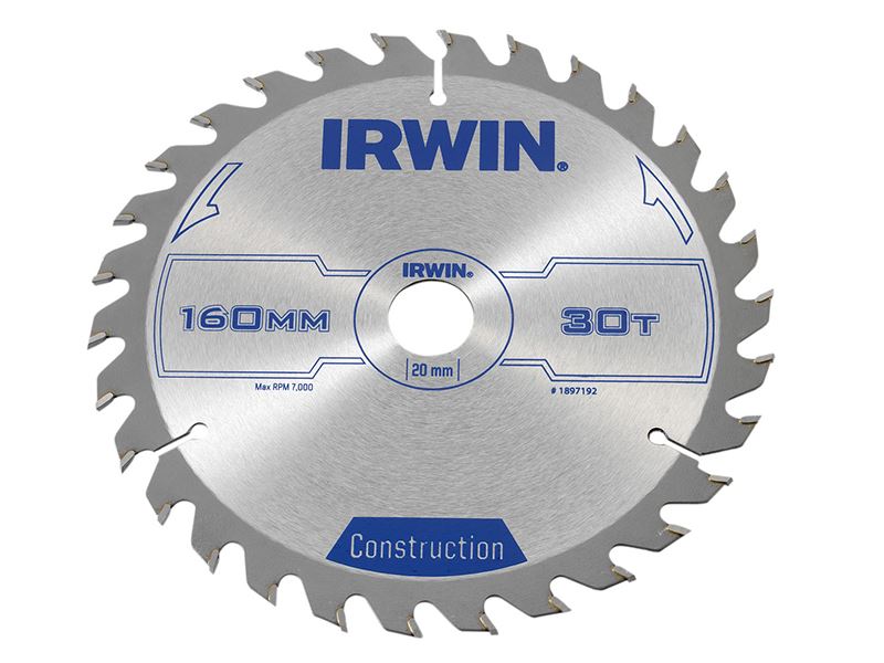 IRWIN� 1897192 Construction Circular Saw Blade 160 x 20mm x 30T ATB