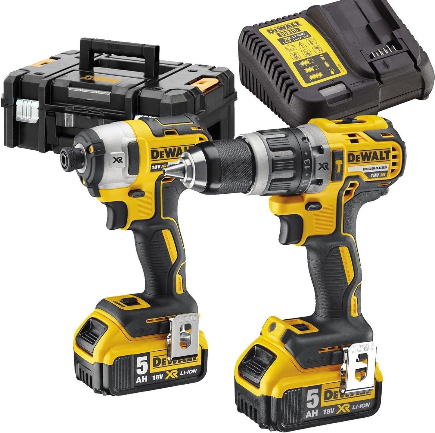 DeWalt 18V Combi Drill & Impact Driver with 2 X 5Ah Li-ion Batteries