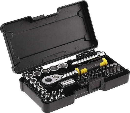 Stanley 1/4in 37 Piece Compact Socket Set STMT82672-0 Ratchet Kit