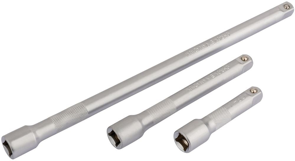 Draper 3PC 3/8DR EXT BAR SET 16425 3/8" Sq. Dr. Extension Bar Set (Satin Chrome) (3 Piece)
