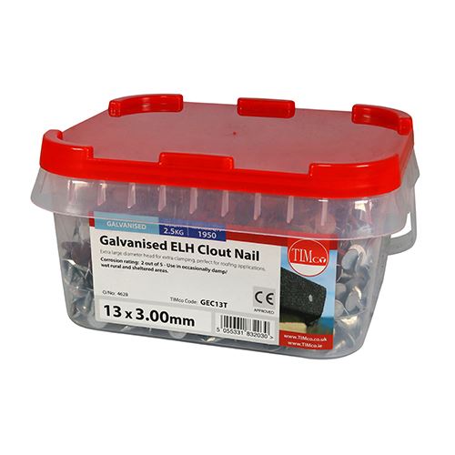 TIMCO Clout Nail ELH - Galvanised 13 x 3.00 Pack 2.5